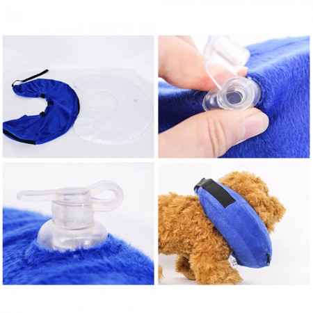 Meidong Inflatable Comfy Cone for Dogs Cats Protective Soft Pet Recovery Collar After Surgery Prevent Dogs from Biting & Scratching